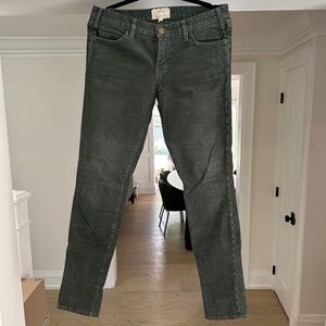 Current / Elliott The Skinny Style Grey-Green Corduroy Jeans - Size 30.